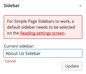 Simple Page Sidebars Name